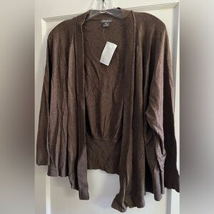 NWT Eddie Bauer Brown Cardigan Sweater